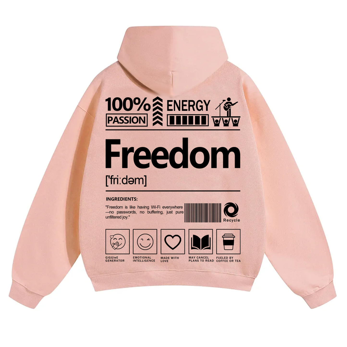 Freedom Unisex Fit Solid Color Hoodie