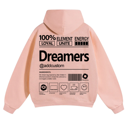 Dreamers Addcustom Unisex Fit Solid Color Hoodie
