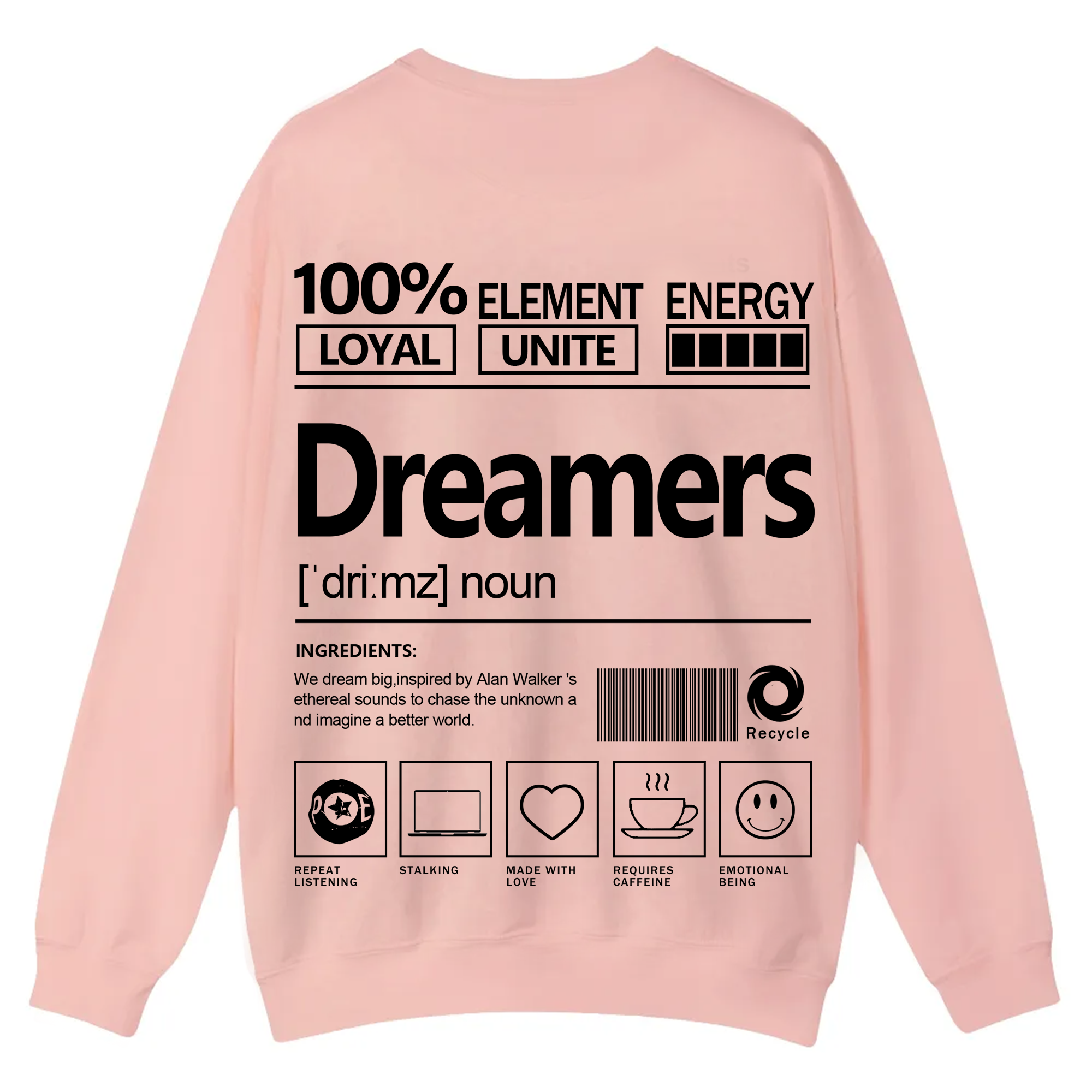 Dreamers Unisex Fit Casual Crewneck Sweatshirt
