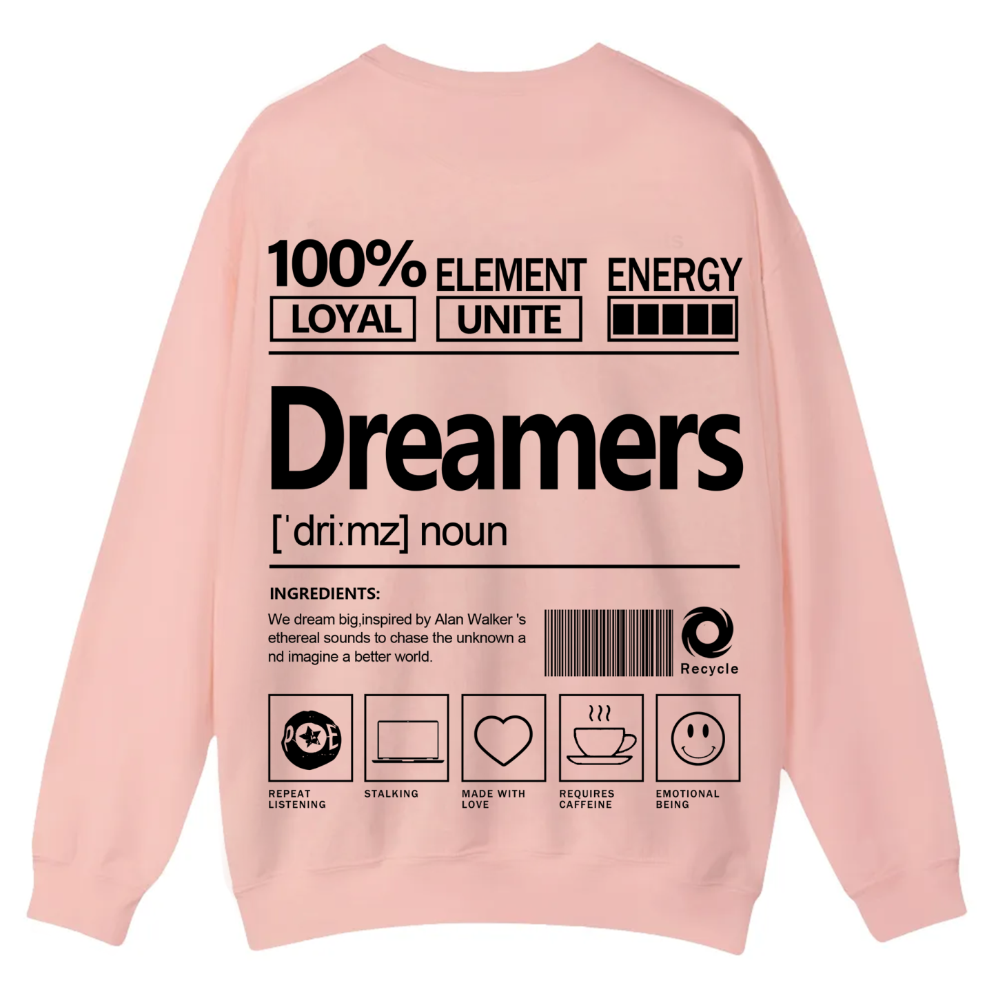 Dreamers Unisex Fit Casual Crewneck Sweatshirt
