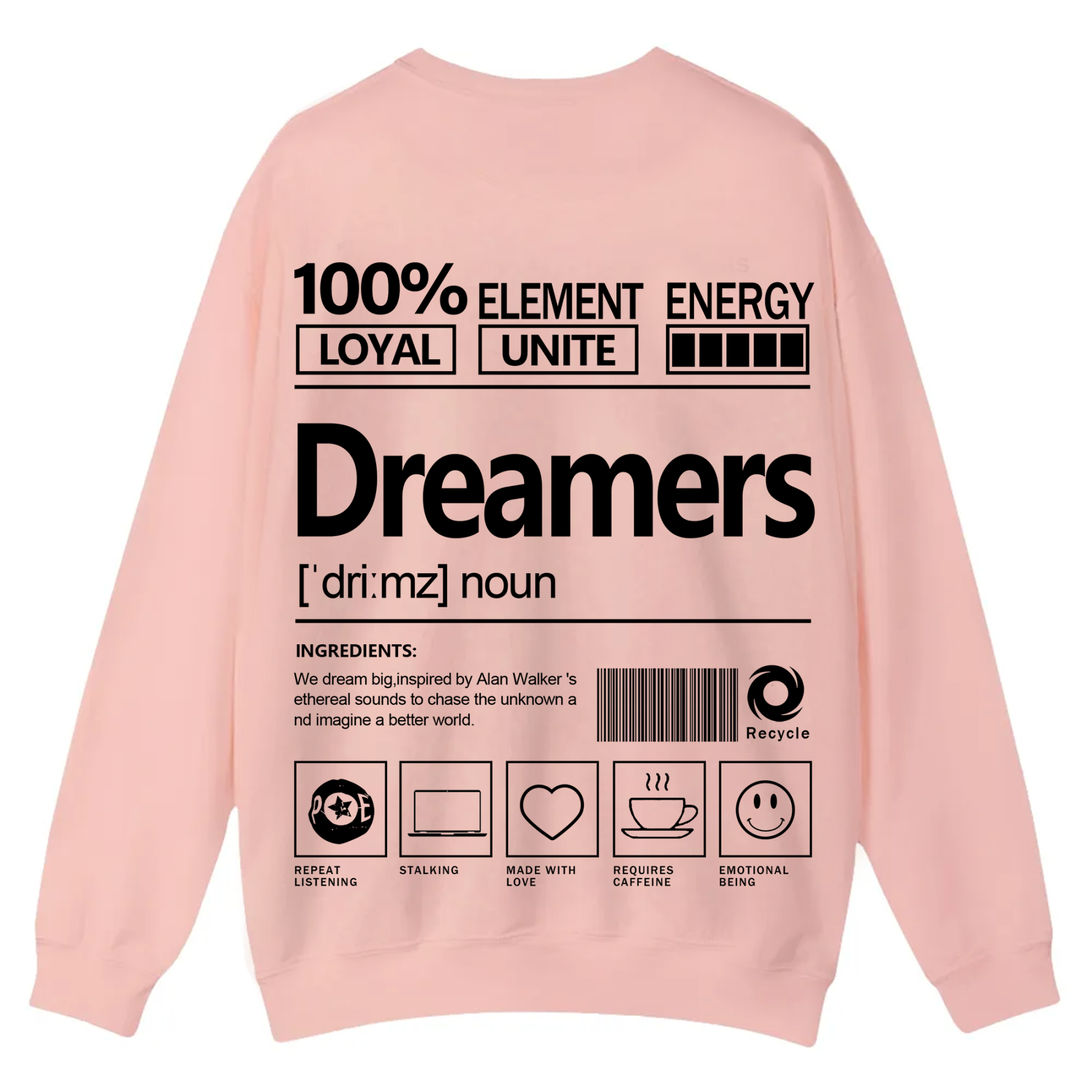 Dreamers Unisex Fit Casual Crewneck Sweatshirt