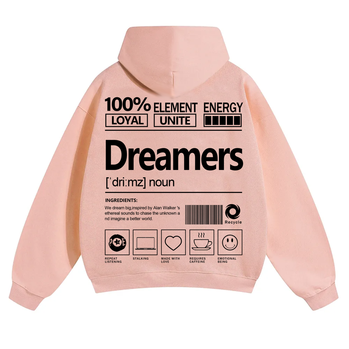 Dreamers Unisex Fit Solid Color Hoodie