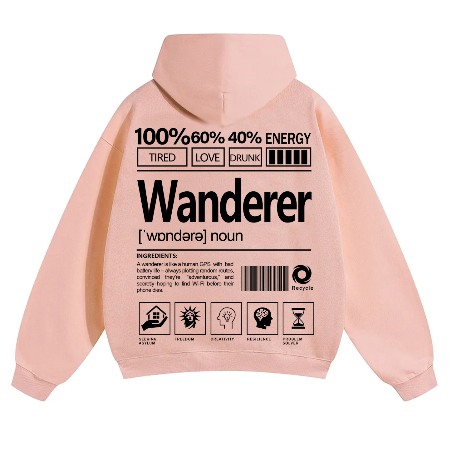 Wanderer Unisex Fit Solid Color Hoodie
