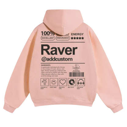 Addcustom Raver Solid Color Hoodie wearishow