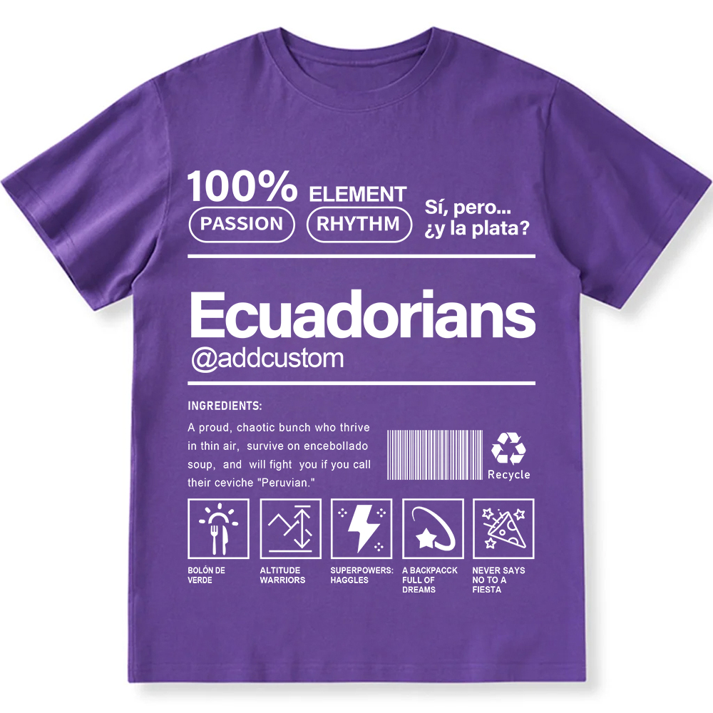 Ecuadorians Addcustom Unisex Fit  Cotton T-Shirt wearishow