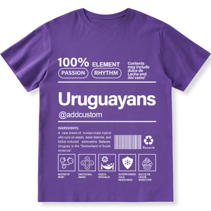 Uruguayans Addcustom Unisex Fit  Cotton T-Shirt wearishow