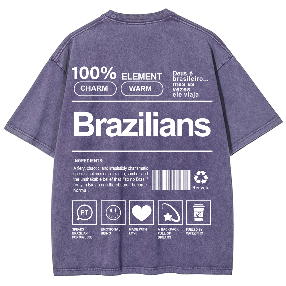 Brazilians Unisex Fit  Washed T-Shirt