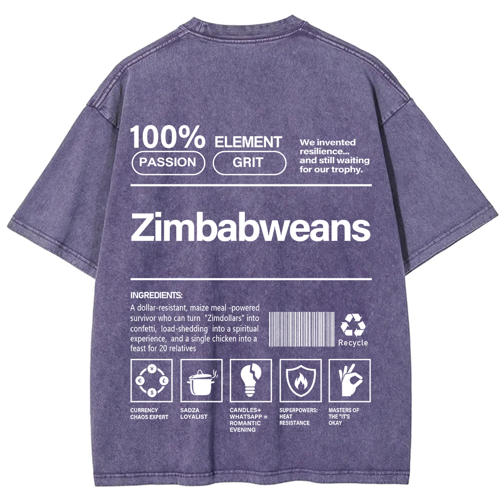 Zimbabweans Unisex Fit  Washed T-Shirt