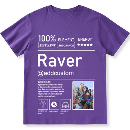 Addcustom  Photo Raver Personalized Custom Unisex Fit T-Shirt wearishow