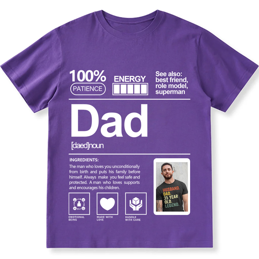 Addcustom  Photo Dad Personalized Custom Unisex Fit T-Shirt wearishow
