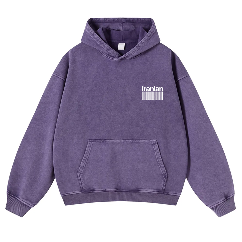 Iranian Unisex Fit  Washed Hoodie wearishow
