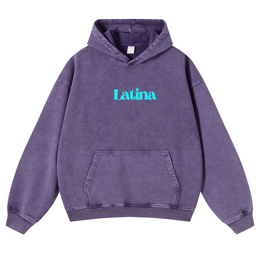 Latina Unisex Fit  Washed Hoodie wearishow