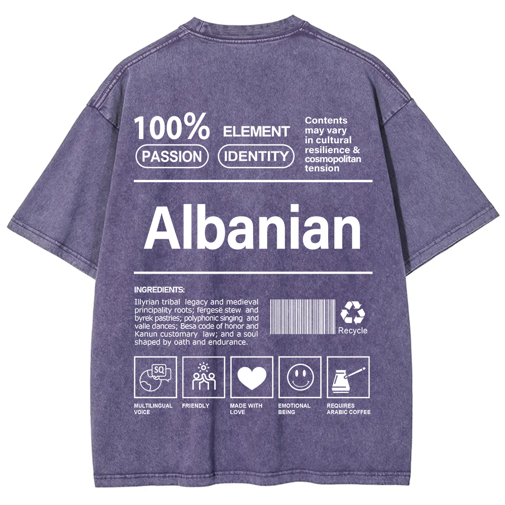 Albanian Unisex Fit  Washed T-Shirt