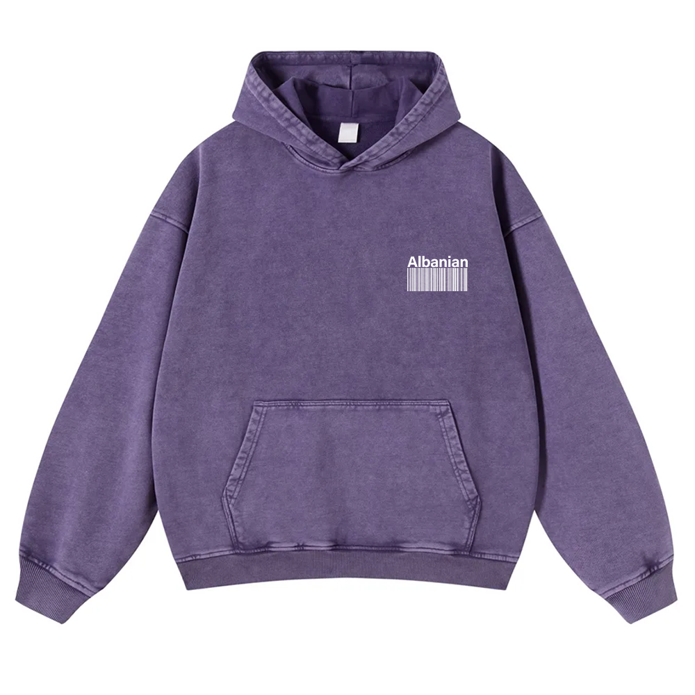 Albanian Unisex Fit  Washed Hoodie wearishow