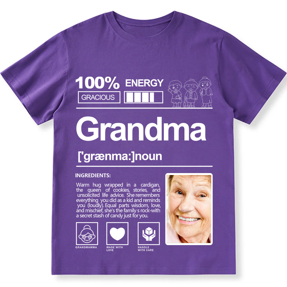 Addcustom  Photo Grandma Personalized Custom Unisex Fit T-Shirt wearishow