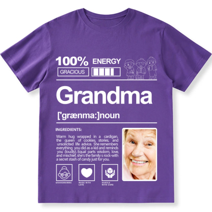 Addcustom  Photo Grandma Personalized Custom Unisex Fit T-Shirt wearishow