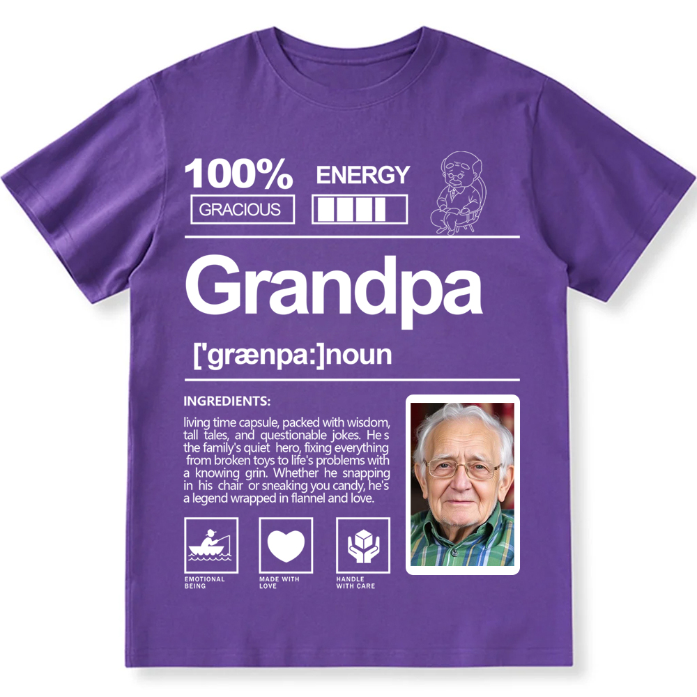 Addcustom  Photo Grandpa Personalized Custom Unisex Fit T-Shirt wearishow