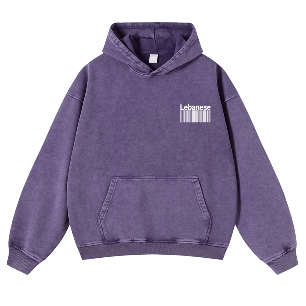 Lebanese Unisex Fit  Washed Hoodie wearishow