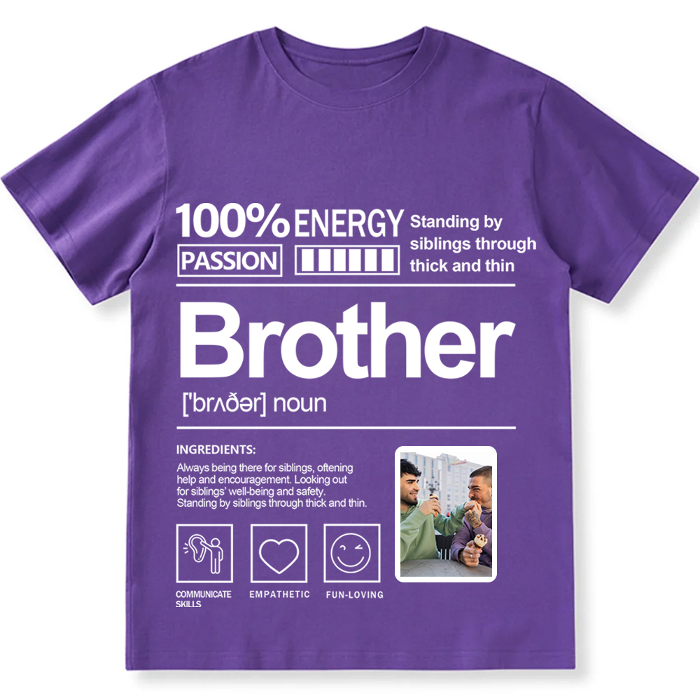 Addcustom  Photo Brother Personalized Custom Unisex Fit T-Shirt wearishow