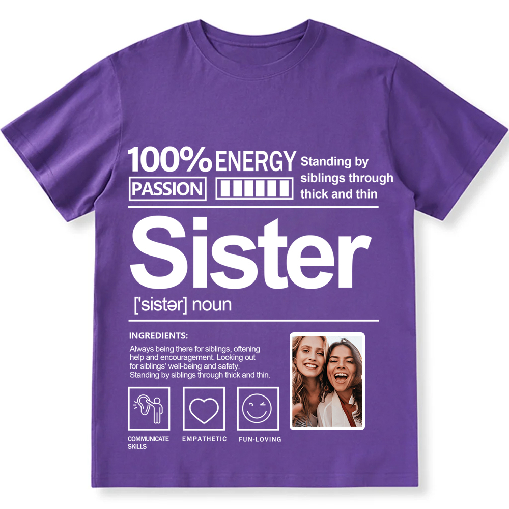 Addcustom  Photo Sister Personalized Custom Unisex Fit T-Shirt wearishow