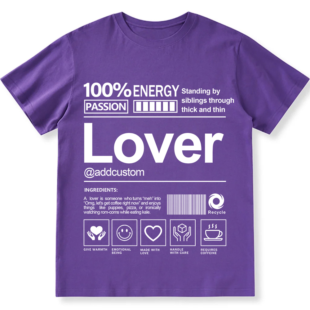Addcustom Lover Personalized Custom Unisex Fit T-Shirt wearishow