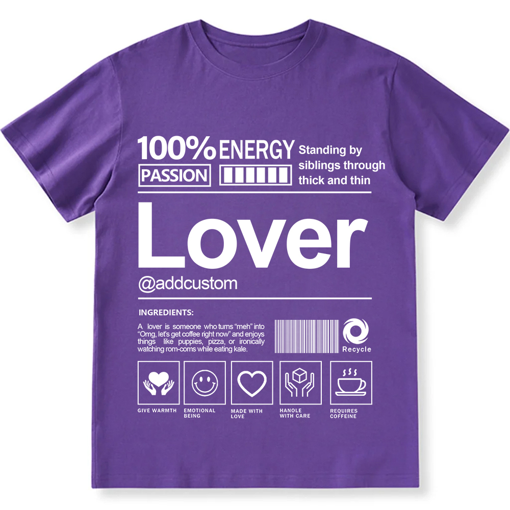 Addcustom Lover Personalized Custom Unisex Fit T-Shirt wearishow