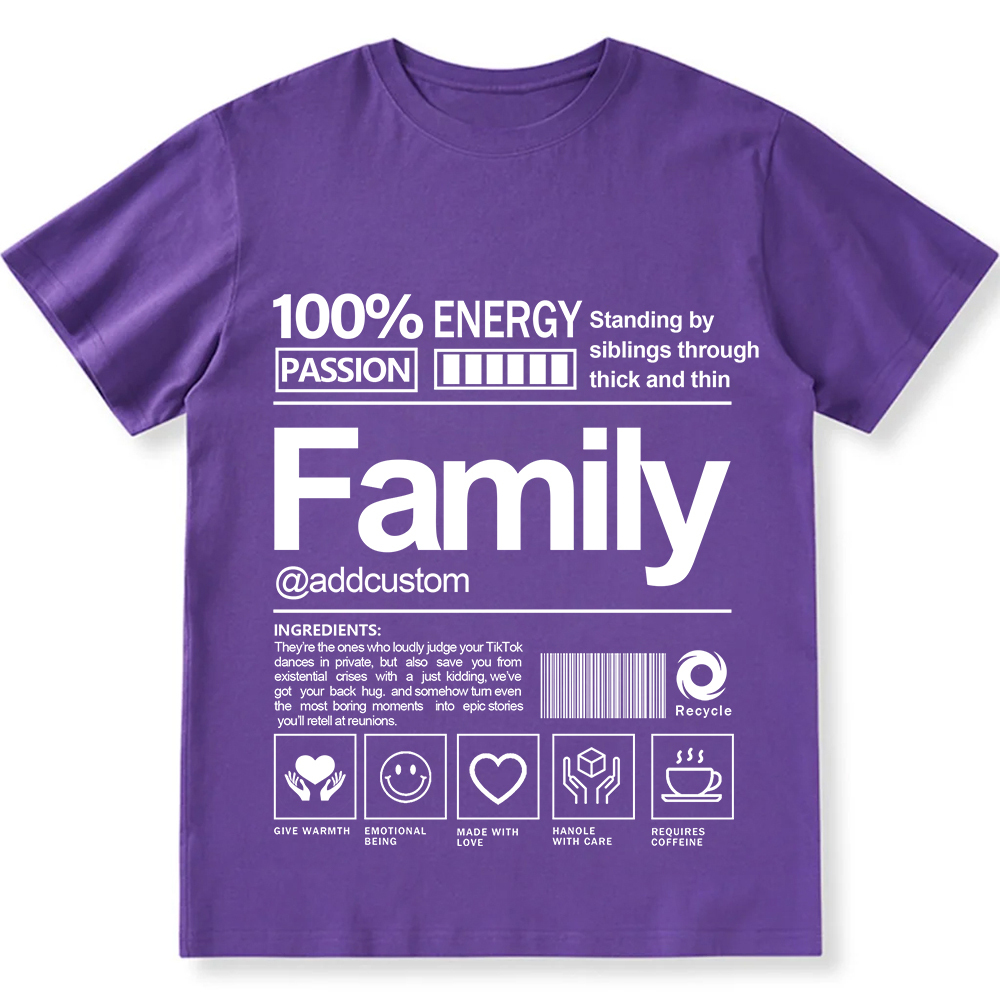 Addcustom Family Personalized Custom Unisex Fit T-Shirt wearishow