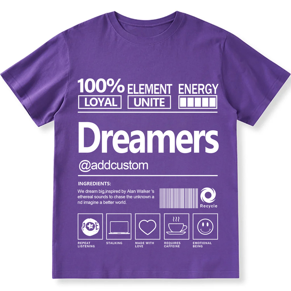Addcustom Dreamers Personalized Custom Unisex Fit Cotton T-Shirt wearishow