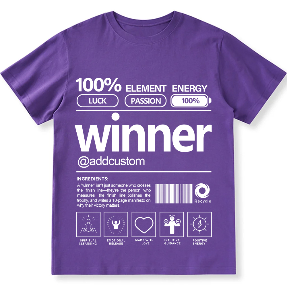 Addcustom Winner Personalized Custom Unisex Fit Cotton T-Shirt wearishow