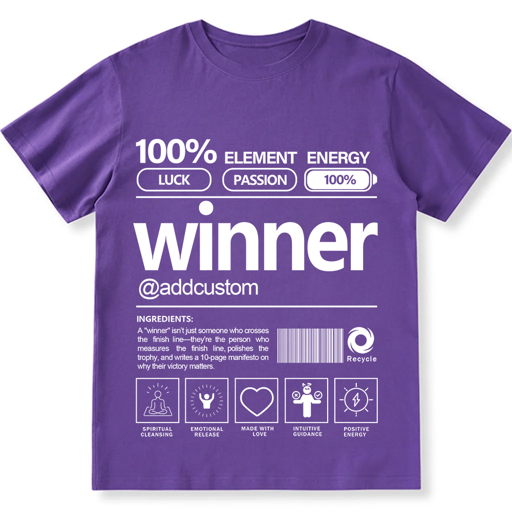 Addcustom Winner Personalized Custom Unisex Fit Cotton T-Shirt wearishow