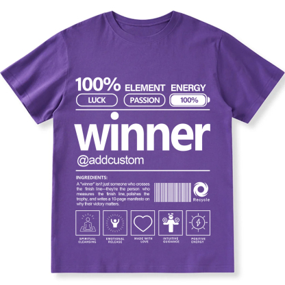 Addcustom Winner Personalized Custom Unisex Fit Cotton T-Shirt wearishow