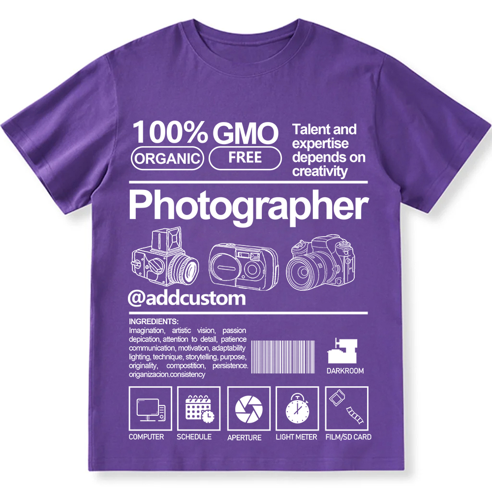 Addcustom  Photographer Personalized Custom Unisex Fit Cotton T-Shirt wearishow
