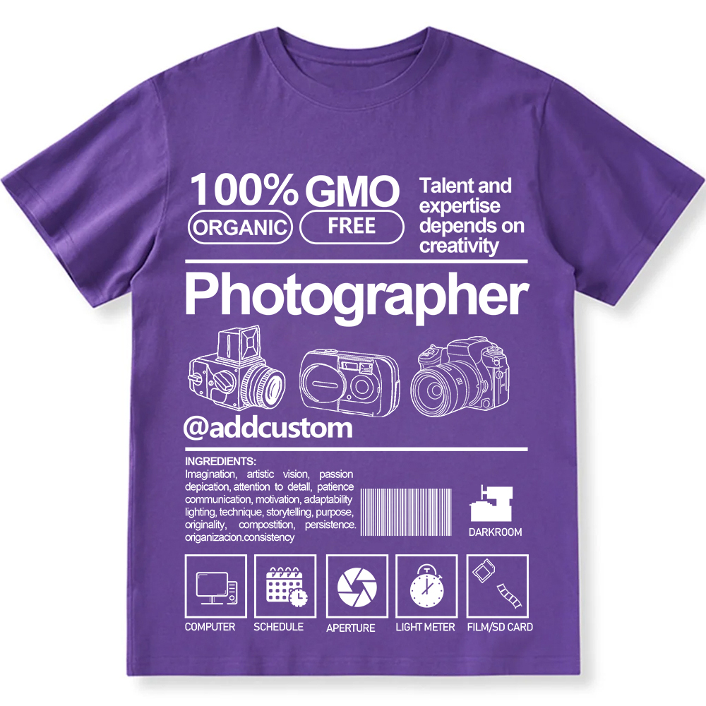 Addcustom  Photographer Personalized Custom Unisex Fit Cotton T-Shirt wearishow