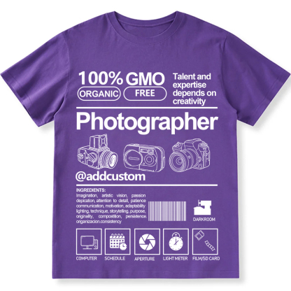 Addcustom  Photographer Personalized Custom Unisex Fit Cotton T-Shirt wearishow