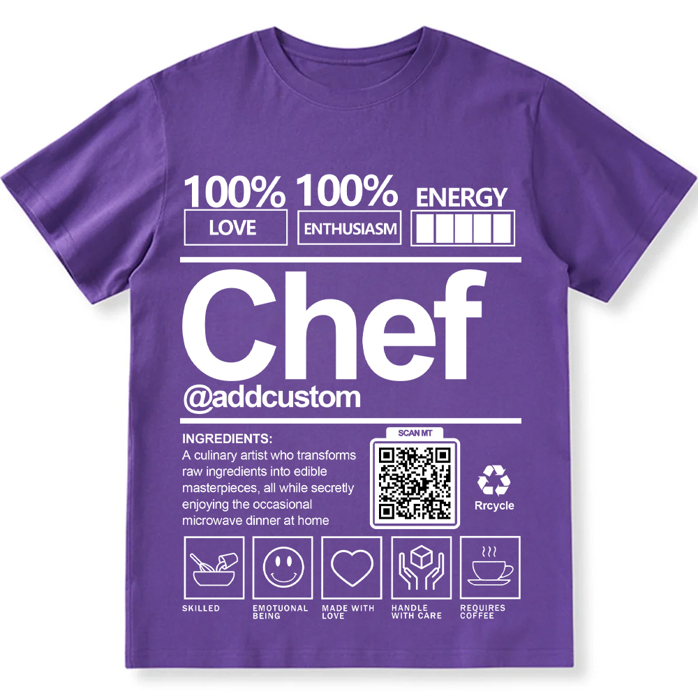 Addcustom Chef QR Code Personalized Custom Unisex Fit Cotton T-Shirt wearishow