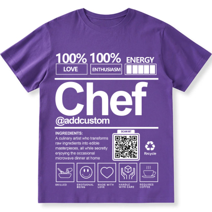 Addcustom Chef QR Code Personalized Custom Unisex Fit Cotton T-Shirt wearishow