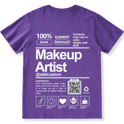 Makeup Artist  Addcustom QR Code Unisex Fit Cotton T-Shirt wearishow