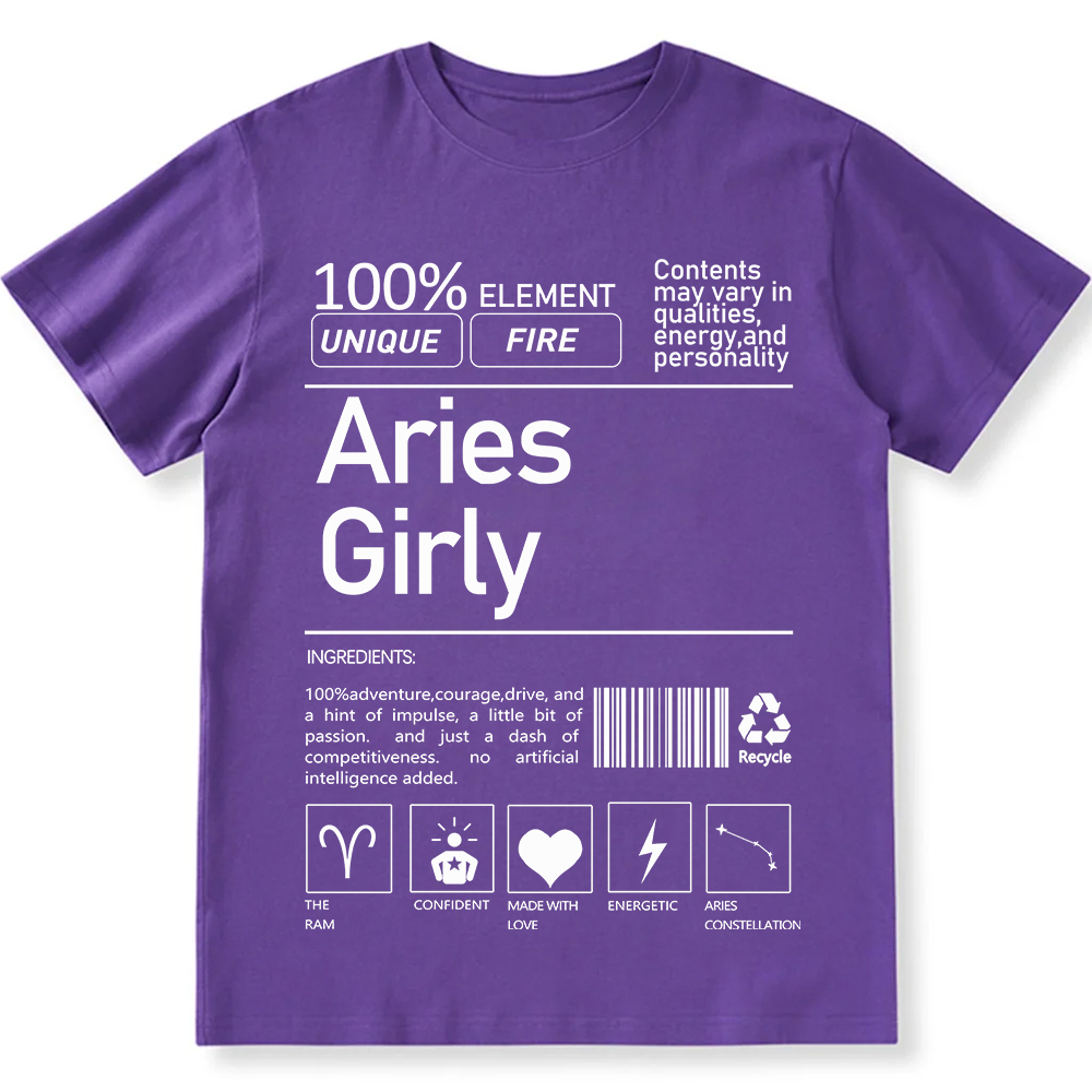 Aries Girly Unisex Fit Cotton T-Shirt wearishow