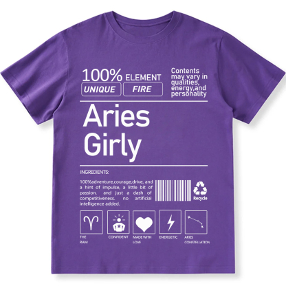 Aries Girly Unisex Fit Cotton T-Shirt wearishow