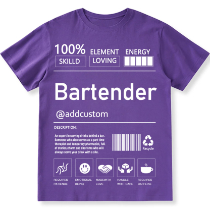 Bartender  Custom Unisex Fit Cotton T-Shirt wearishow