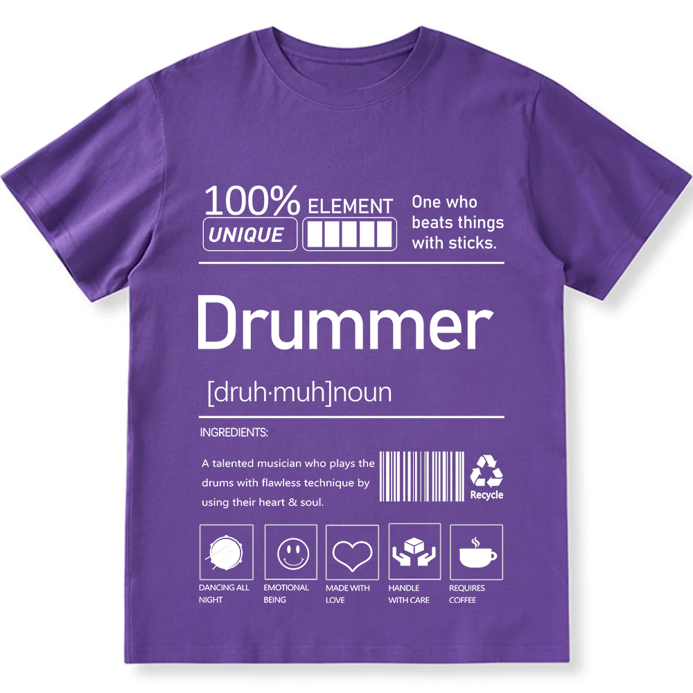 Drummer  Unisex Fit Cotton T-Shirt wearishow