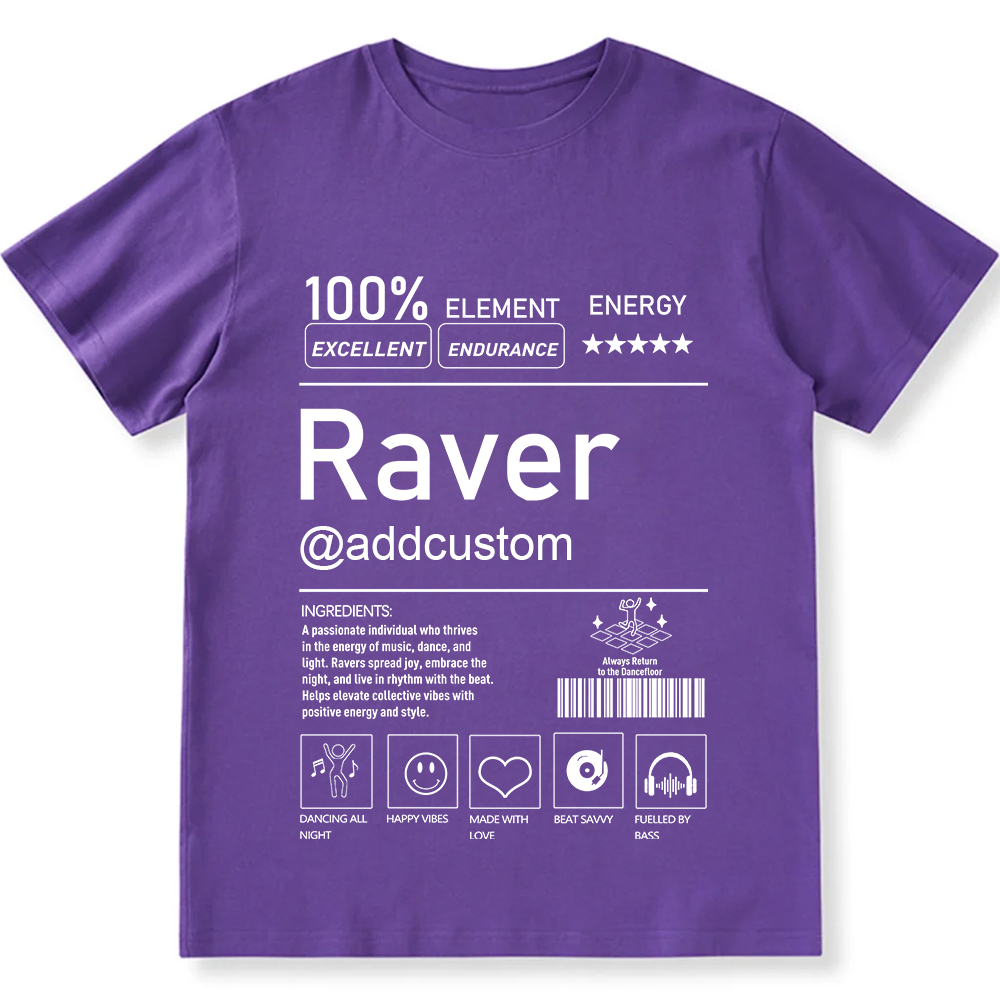 Raver Custom Unisex Fit Cotton T-Shirt wearishow