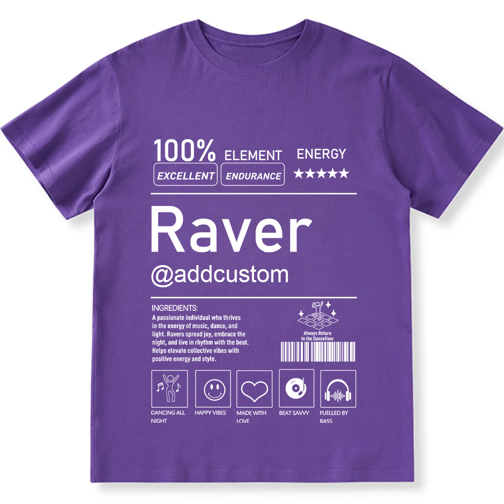 Raver Custom Unisex Fit Cotton T-Shirt wearishow