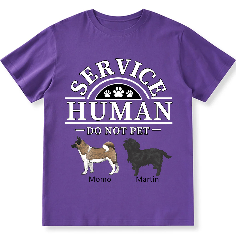 Service Human, Do Not Pet 2 - Personalized Custom Unisex Fit Cotton T-Shirt wearishow
