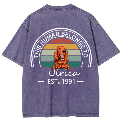 This Human Belongs To - Personalized Custom Unisex T-shirt
