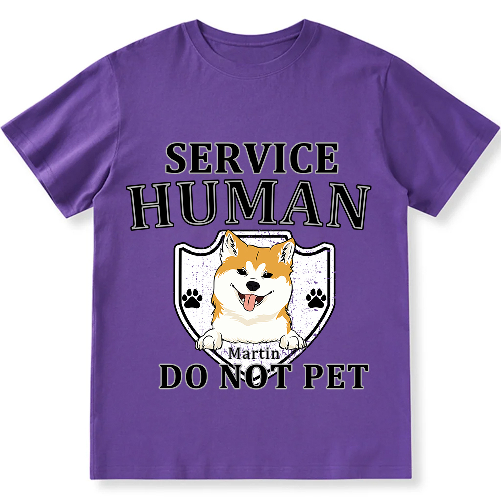 Service Human, Do Not Pet 10 - Personalized Custom Unisex Fit Cotton T-Shirt wearishow