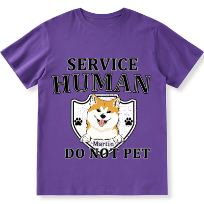 Service Human, Do Not Pet 10 - Personalized Custom Unisex Fit Cotton T-Shirt wearishow