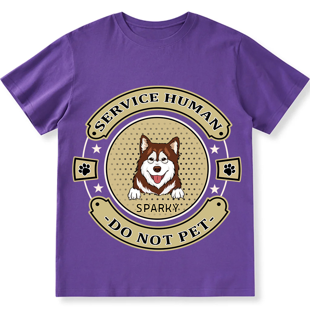 Service Human, Do Not Pet 14- Personalized Custom Unisex Fit Cotton T-Shirt wearishow