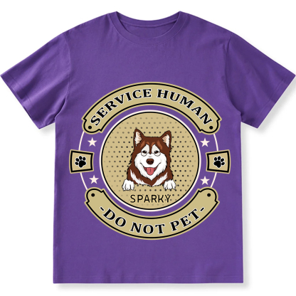 Service Human, Do Not Pet 14- Personalized Custom Unisex Fit Cotton T-Shirt wearishow