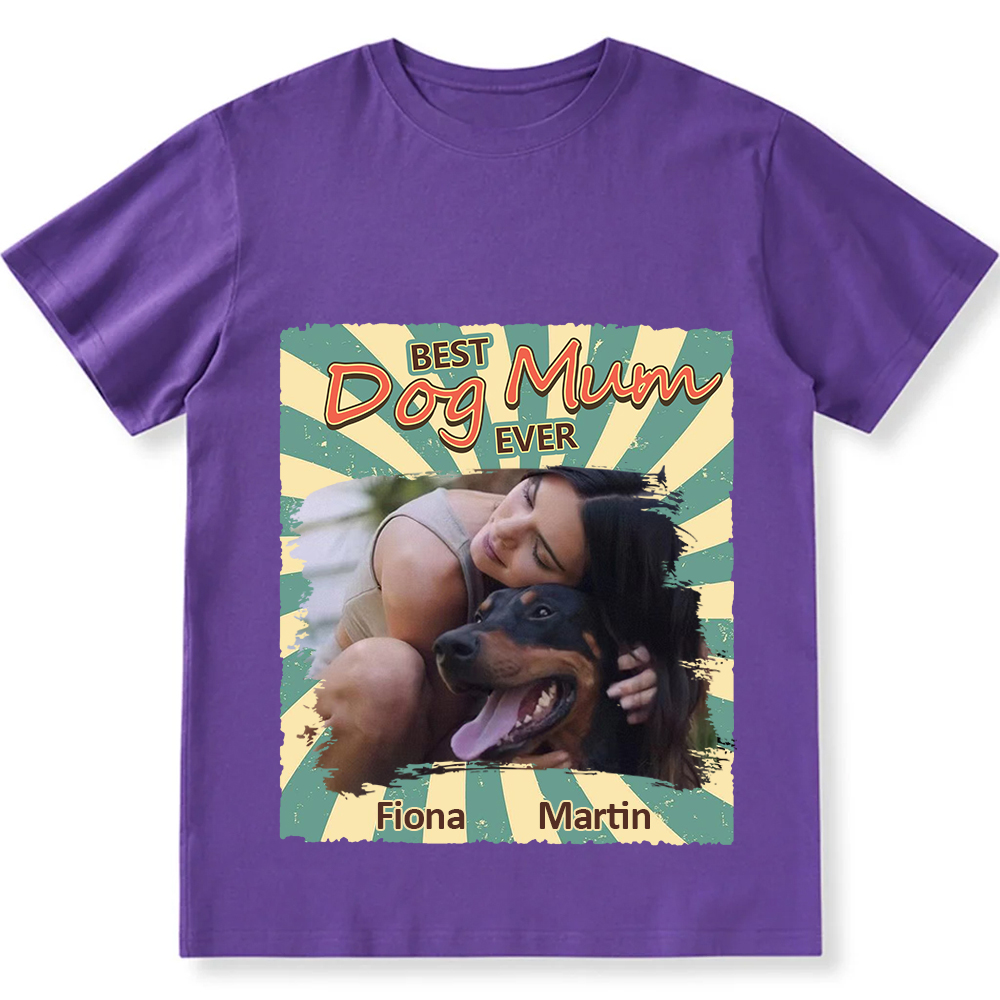 Retro Funny Dog Shirt Photo- Personalized Custom Unisex Fit Cotton T-Shirt wearishow